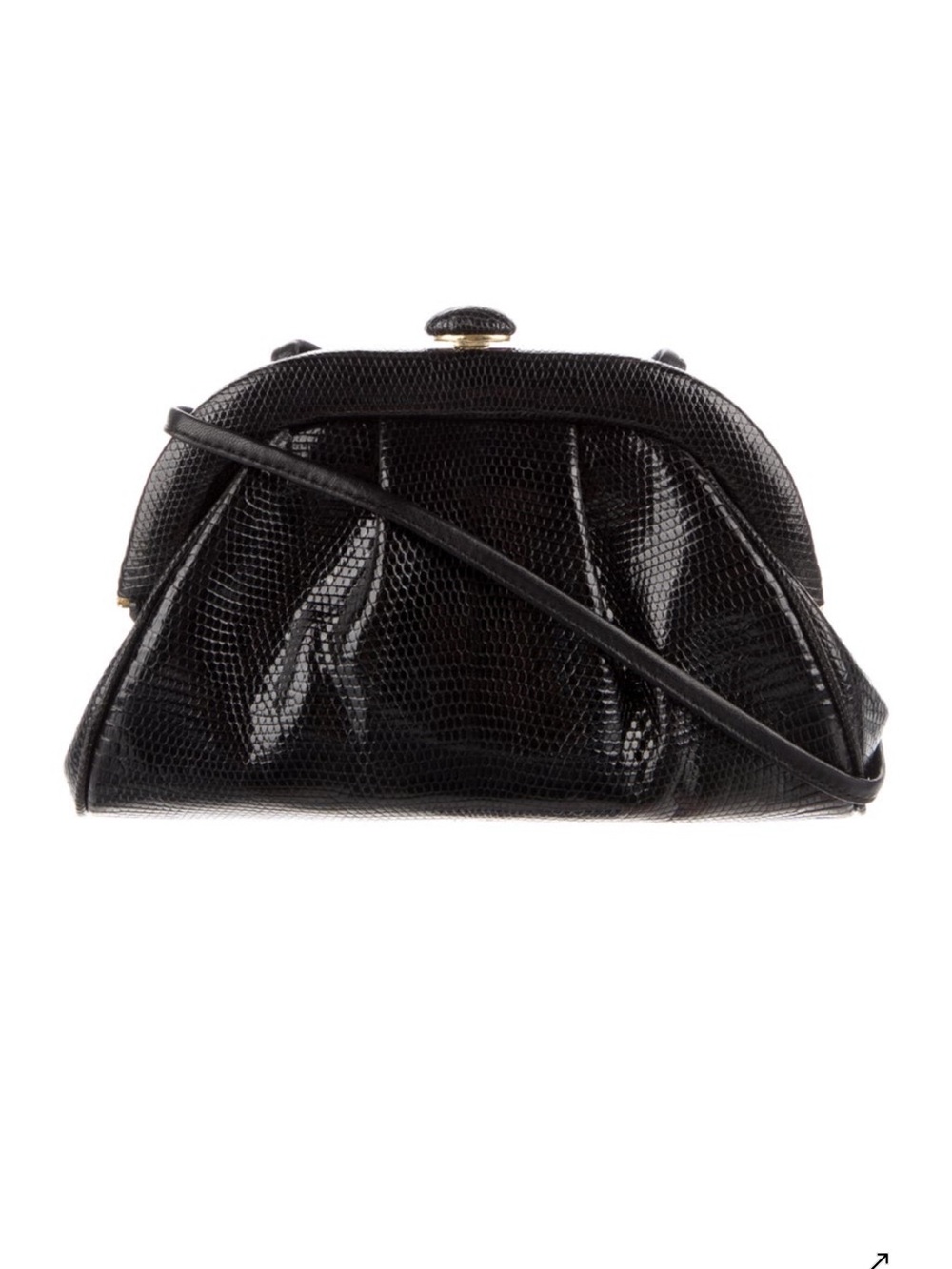 Bottega Veneta Black Lizard-Texture Crossbody Clutch - Picture 3 of 4